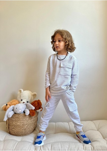 Yigit Butik Waffle Kumaş Uzun Kollu Erkek Çocuk Takım