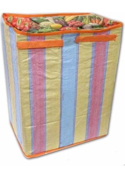 Tekno Trust Kırmızı Süper Sağlam Naylon Örgülü Tel Pazar Arabası Çantası H=50-39X26CM Kir Tutmaz, Yıkanabilir,