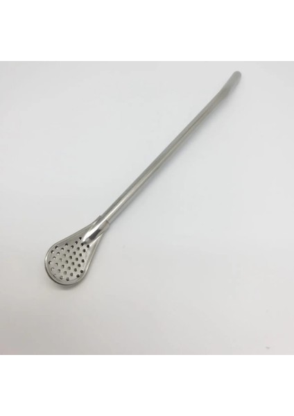 Süzgeç Uçlu Metal Pipet 19 cm Metal Pipet Kokteyl Pipeti Kokteyl Karıştırıcı Bar Koktely Kaşığı