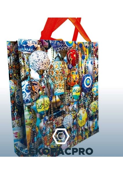 Tekno Trust Mavi Renkli Hediyelik Alışveriş Çantası 5 Adet 29 x 36