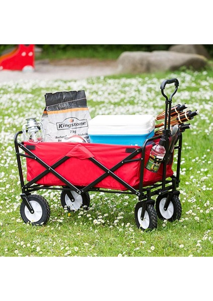 Tekno Trust 52 x 74 Katlanabilir Taşıma Arabası Plaj Bahçe Alışveriş Katlanır Araba Kırmızı fiyatları