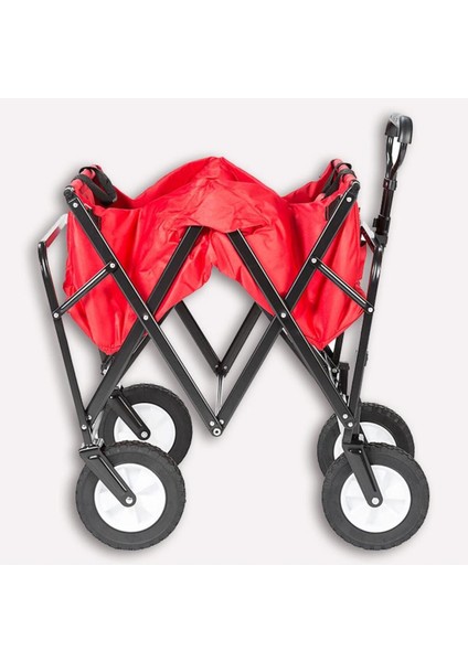 Tekno Trust 52 x 74 Katlanabilir Taşıma Arabası Plaj Bahçe Alışveriş Katlanır Araba Kırmızı modelleri