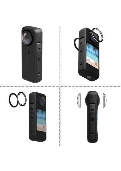 INSTA360 One X3 Uyumlu Koruyucu Lens Kapak, INSTA360 Muhafaza Koruyucu Lens