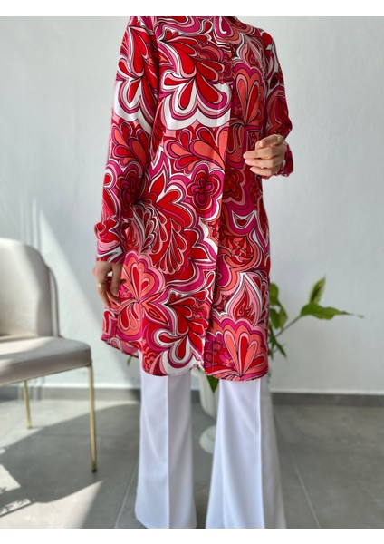 Desenli Düğmeli Tunik