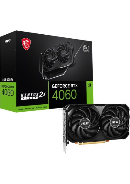 Msı VGA Geforce Rtx 4060 Ventus 2x Black 8g Oc RTX4060 8gb Gddr6 128B DX12 Pcıe 4.0 X8 (3xdp 1xhdmı)