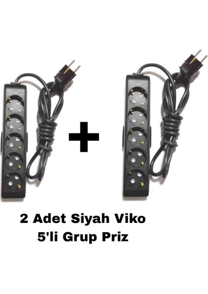 Ekonomik 5'li Siyah 10 Metre Topraklı Çocuk Korumalı