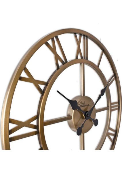 Tekno Trust 41 x 41 2654 G Ferforje 41 cm Iskelet Duvar Saati Modern Altın Yuvarlak Metal