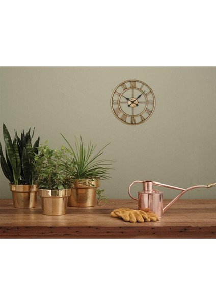 Tekno Trust 41 x 41 2654 G Ferforje 41 cm Iskelet Duvar Saati Modern Altın Yuvarlak Metal