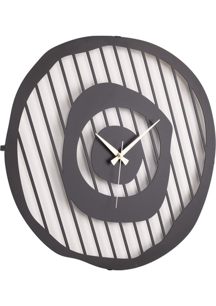 Tekno Trust Metal Muyika Taş Devri Metal 50X50CM Sessiz Mekanizmalı Dekoratif Duvar Saati Mds-50 Siyah Modern Y modelleri