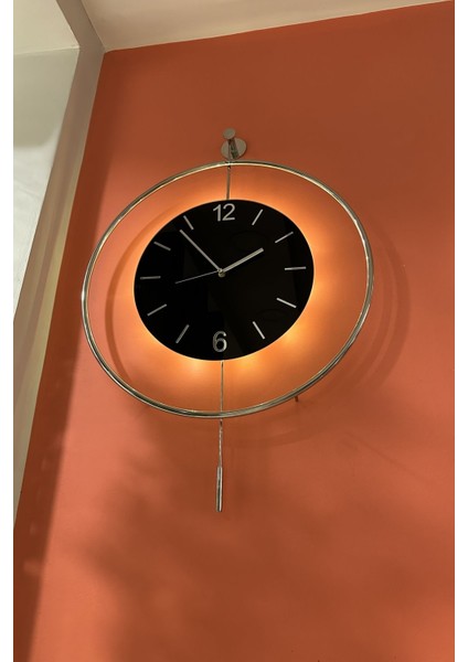 Tekno Trust Metal Orta Boy-Gerçek Krom Siyah Göbekli E x C L U S I V E-Pilli Led-Modern Dekoratif Krom Cam Duva