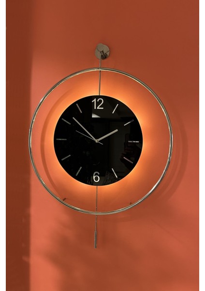 Tekno Trust Metal Orta Boy-Gerçek Krom Siyah Göbekli E x C L U S I V E-Pilli Led-Modern Dekoratif Krom Cam Duva