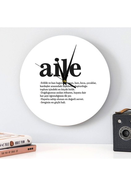 Tekno Trust Ahşap Aile Kelime Anlamlı Ahşap Duvar Saati Çok Renkli