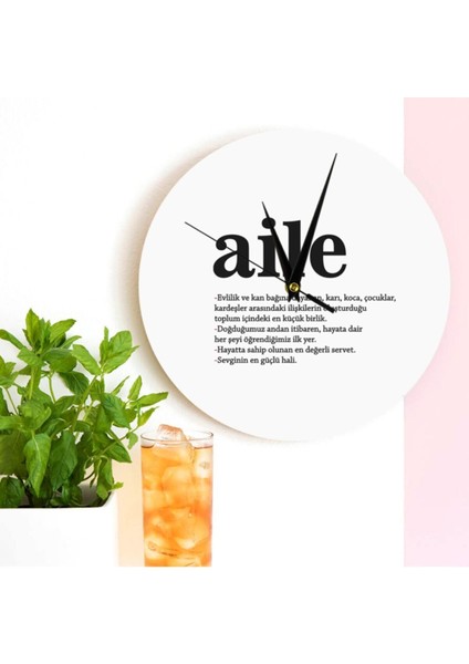 Tekno Trust Ahşap Aile Kelime Anlamlı Ahşap Duvar Saati Çok Renkli modelleri