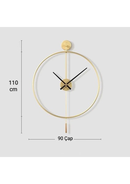 Tekno Trust Yuvarlak Xxl Büyük Boy - Gold Tiktok Quartz Mekanizmalı - Siyah 35 cm Akrep Yelkovan Duvar Saati Mo modelleri