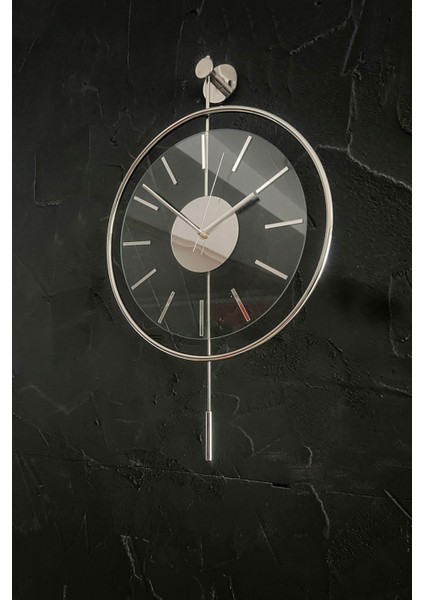 Tekno Trust 37 x 55 Krom Exclusıve (37X55CM) Özel Seri , Modern Dekoratif Krom Metal Duvar Saati Yuvarlak Metal indirimleri