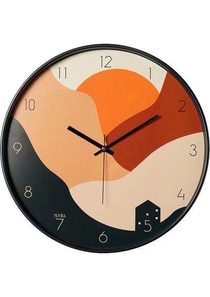 Tekno Trust Modern Muyika Pino Gün Batımı Gerçek Cam 42 cm Sessiz Mekanizma Duvar Saati Pds-42 42 x 42 Pembe Pl modelleri