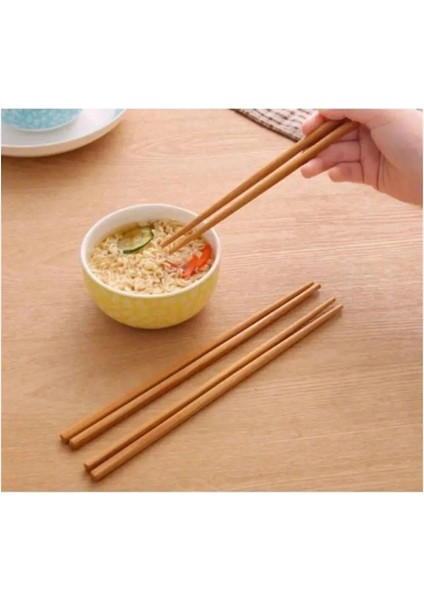 Yıkanabilir Bambu Chopstıck Japon Çin Yemek Çubuğu 10 Adet