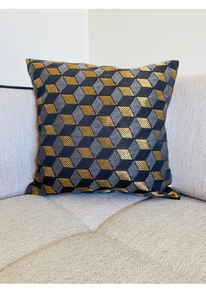 Golden - Geometrik Dekoratif Yastık Kılıfı / Kırlent Kılıfı