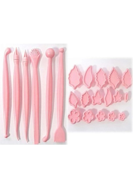 Şeker Hamuru Modelleme Seti 21LI+ Pasta Fırça Seti 15LI Hobi Fırça Seti Marzipan Seti