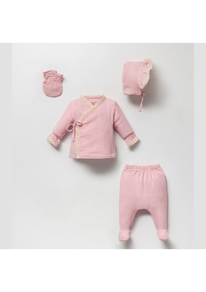 Krem Unisex Pamuklu Müslin Fistolu Yenidoğan Hastahane Çıkışı fiyatları