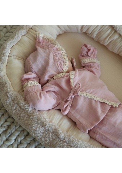 Krem Unisex Pamuklu Müslin Fistolu Yenidoğan Hastahane Çıkışı indirimleri