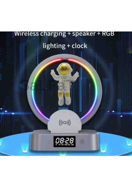 Akilli Speaker Manyetik Kaldırmalı Astronot Saatli Rgb Işıklı Bluetooth Hoparlör fiyatları
