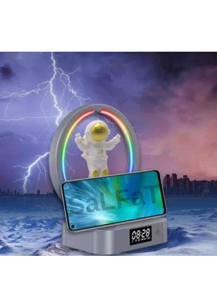 Akilli Speaker Manyetik Kaldırmalı Astronot Saatli Rgb Işıklı Bluetooth Hoparlör modelleri