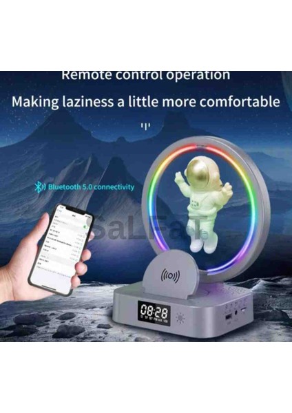 Akilli Speaker Manyetik Kaldırmalı Astronot Saatli Rgb Işıklı Bluetooth Hoparlör fırsatları