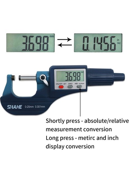 0-25MM Hassas Dijital Dış Çap Mikrometre 0,001MM