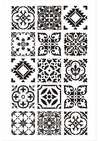 Stencil Sarayi Boyama Şablon Damask Çini Mandala -8857