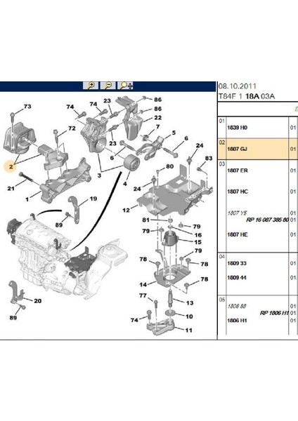 Motor Takozu 308 3008 5008 Partner Tepee (1807.GJ-MH13105-R51951)