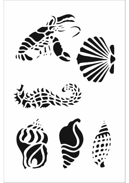 Stencil Sarayi Boyama Şablon Deniz - 4134