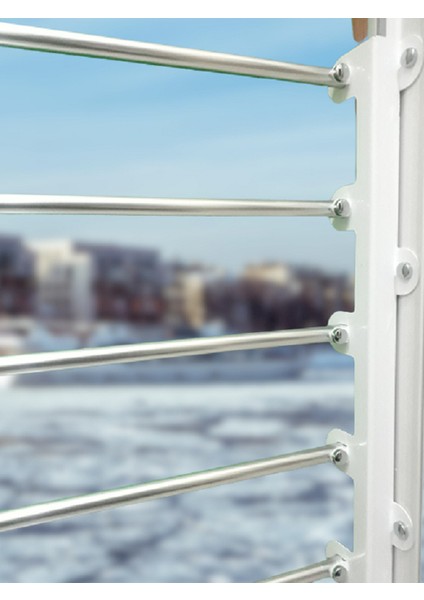-5 Çubuklu Beyaz (45 Cm-80 Cm) Çocuklar İçin Pencere Güvenlik Sistemleri, Portatif Pencere Korkuluğu.