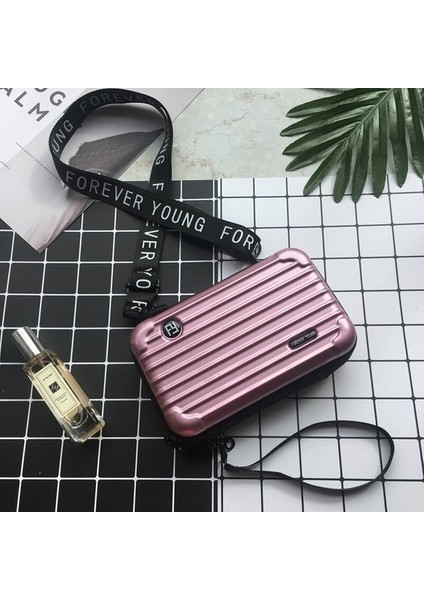 Kadın Moda Küçük Çanta Kozmetik Çantası Taşınabilir Mini Crossbody Çanta Makyaj Çantası Tuvalet Torbası Makyaj Kutusu | Kozmetik Çanta ve Kılıflar (Rose Gold) (Yurt Dışından)