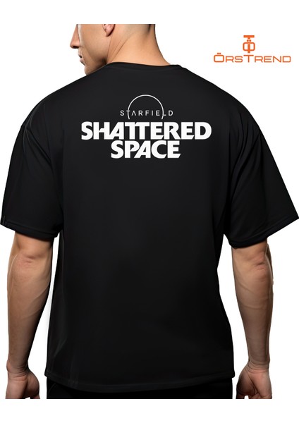 Starfield Shattered Space Baskılı Oversize Tişört modelleri