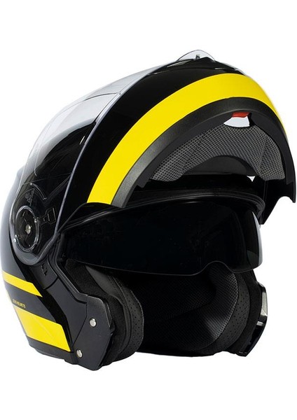 ZS-3050 Be6 Black Yellow Çene Açılır Kask indirimleri