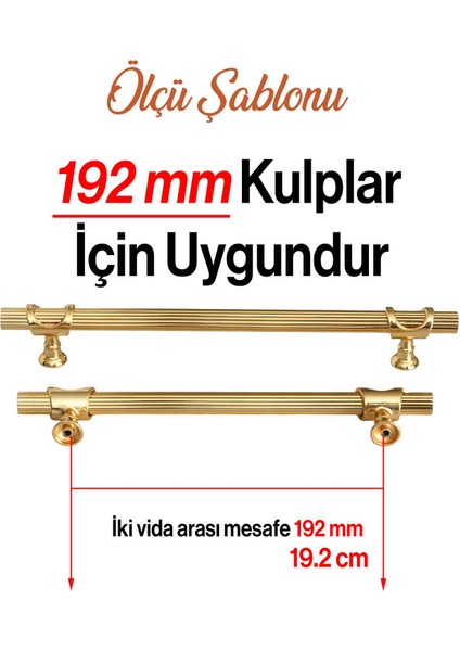 Arsin Altın Metal Kulp 192 Mm-19.2 cm Mobilya Çekmece Dolap Kapak Mutfak Dolabı Kulpları Kulbu Kulpu