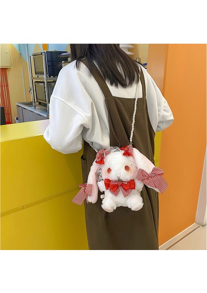 Tek Omuzlu Peluş Çanta, Dantel Fiyonk, Çilekli Tavşan Bebek, Küçük Omuz Çantası (Yurt Dışından) fiyatları