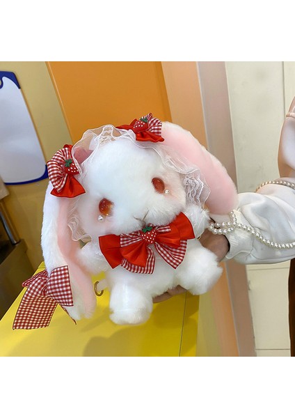 Tek Omuzlu Peluş Çanta, Dantel Fiyonk, Çilekli Tavşan Bebek, Küçük Omuz Çantası (Yurt Dışından) indirimleri