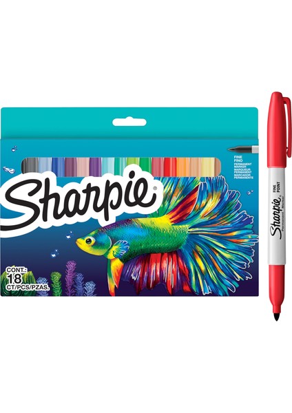 Sharpıe Permanent Kalem Marker Set Fıne Uç 18'li Balık 2201230