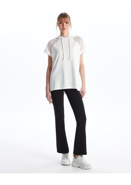 Xsıde Beli Lastikli Düz Ispanyol Paça Kadın Tayt Pantolon