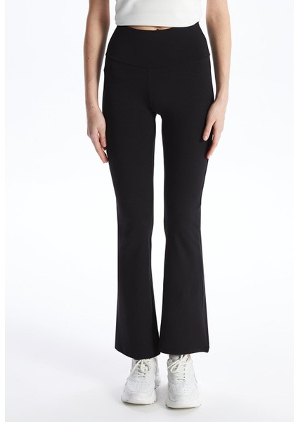 Xsıde Beli Lastikli Düz Ispanyol Paça Kadın Tayt Pantolon modelleri