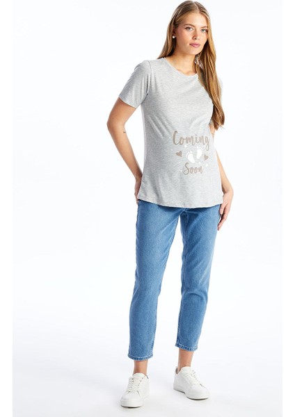 Maternity Karın Panelli Mom Fit Hamile Jean Pantolon