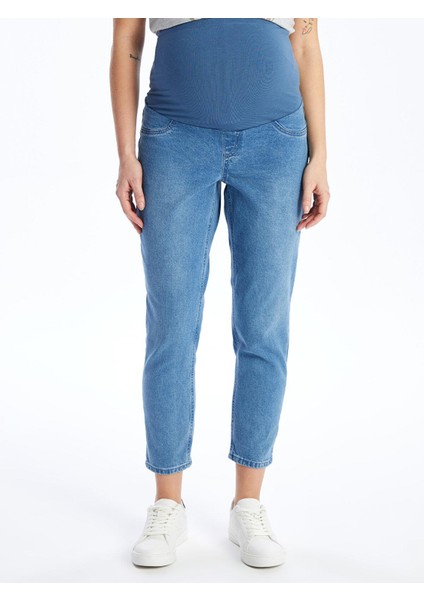 Maternity Karın Panelli Mom Fit Hamile Jean Pantolon fırsatları