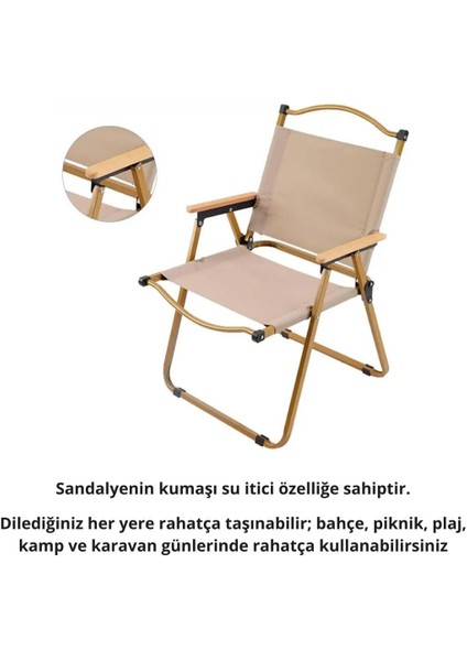 Premium Alüminyum Taşınabilir Katlanabilir Kamp Sandalyesi Elastik Bel Destekli Kamp Sandalye