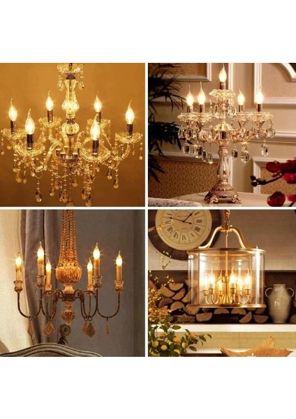 5 Adet 4 Watt LED Flament Ampul Gün Işığı E14 Duylu CT-4062 modelleri