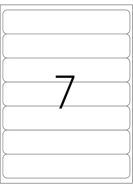 Lazer Etiket TW-2107 100 A4 Sayfa Laser Etiket 192.5 x 39 mm Boyutunda 1 A4 Sayfada 7 Etiket fiyatları