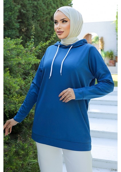 Dilba Kapüşonlu Tunik 962 - Indigo