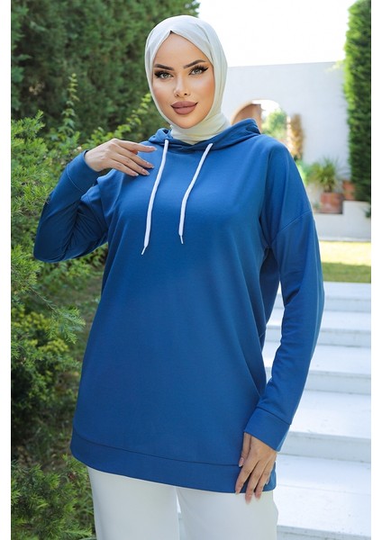 Dilba Kapüşonlu Tunik 962 - Indigo