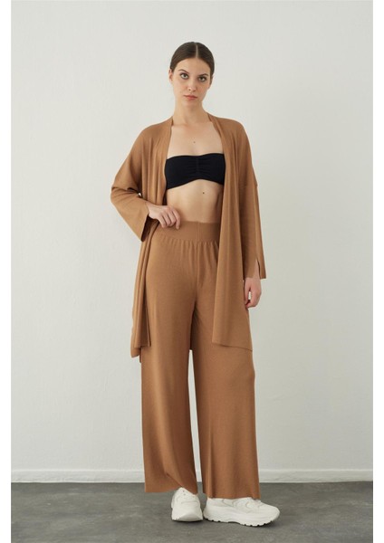 Camel Boru Paça Basic Triko Pantolon